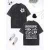 Beach Sunset Surfs Up Meet Me Prints Washed T-Shirt Women Cotton Oversize Tops Street Distressed O-Neck T Shirt Clothes