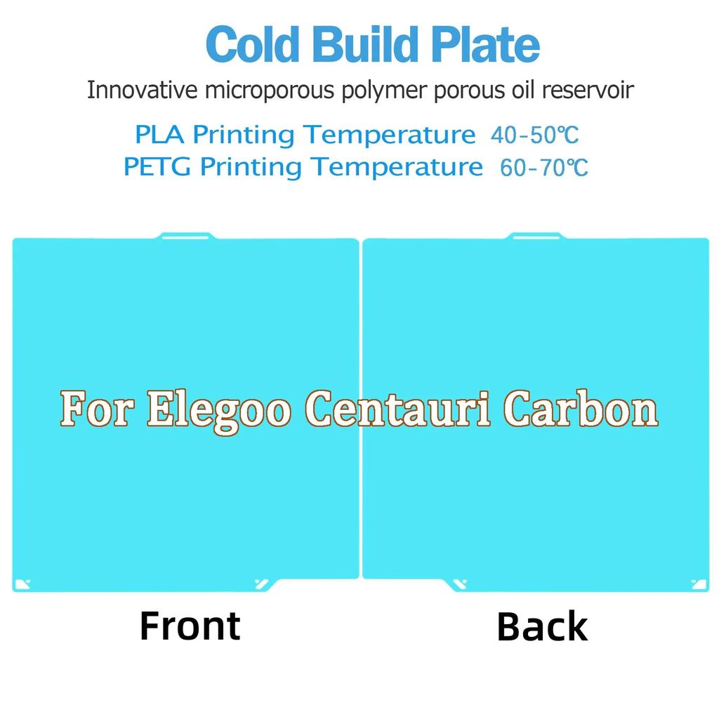 Glacier Cold Build Plate For Elegoo Centauri Carbon Heat Bed High Viscosity Two Sided Printing 261mm*270mm 3D Printer Parts