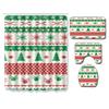 Christmas Waterproof Shower Curtain Four-Piece Combination Floor Mat Entrance Door Mat Bedroom Living Room Carpet