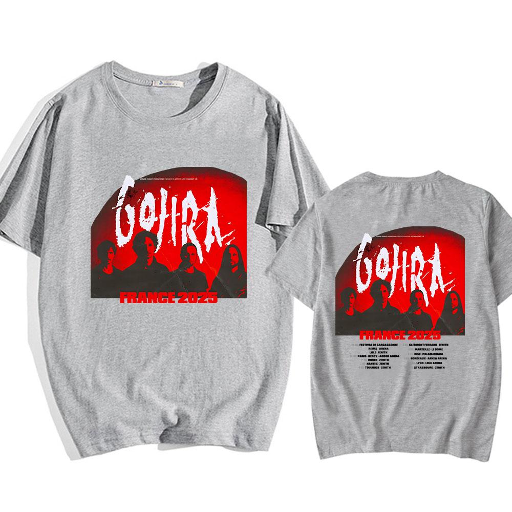 Gojira Summer 2025 Tour Tshirts Unisex Short Sleeve Cotton T-shirt Men/Women Clothes Heavy Mental Band Printing Tees