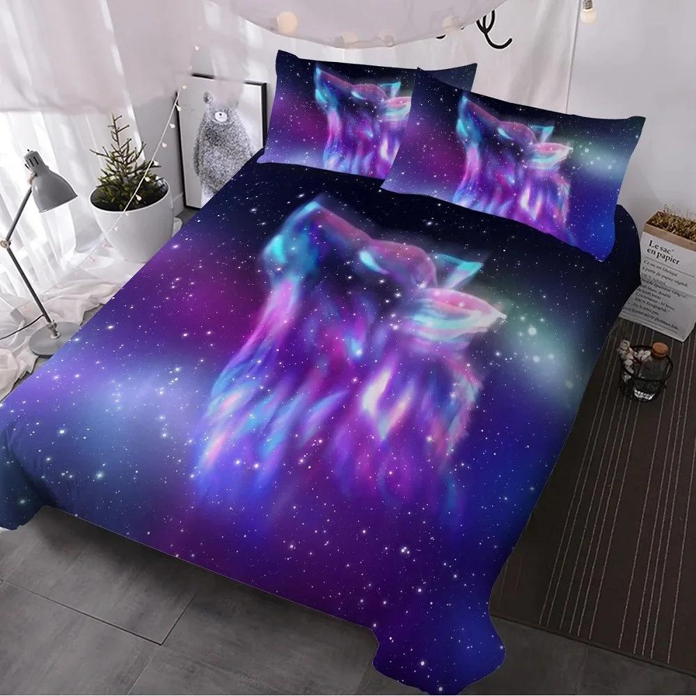 Digital Wolf Duvet/Quilt Cover Set Single Double Large King Size 3D Digital Printed Bed Three-piece Set