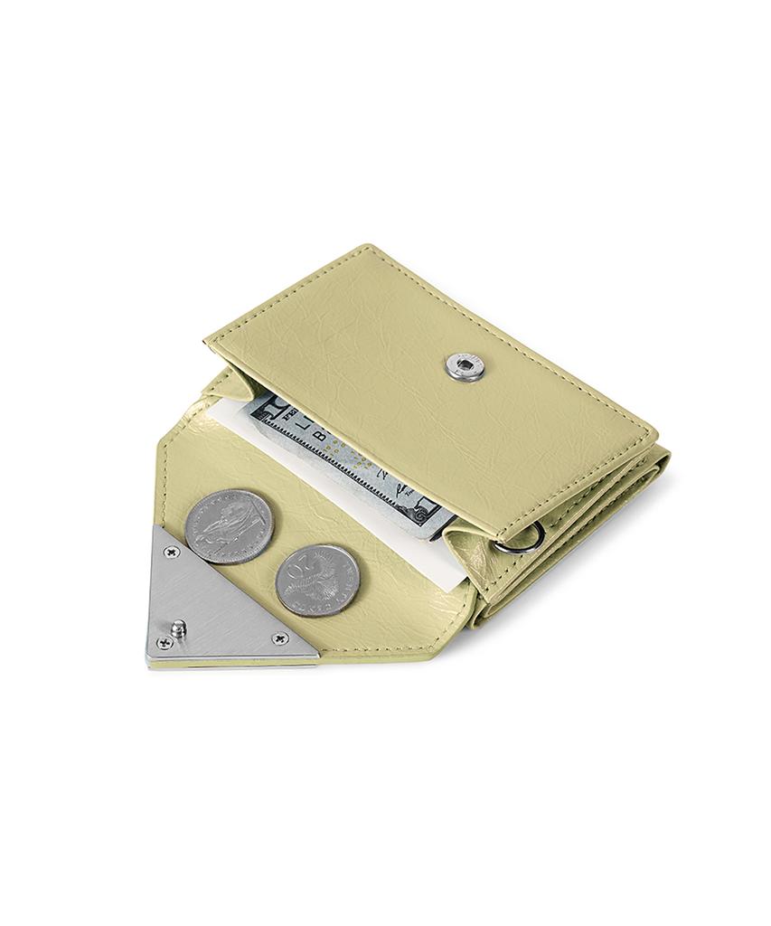 Fennec Crinkle Triangle Triple Wallet - Soft Olive
