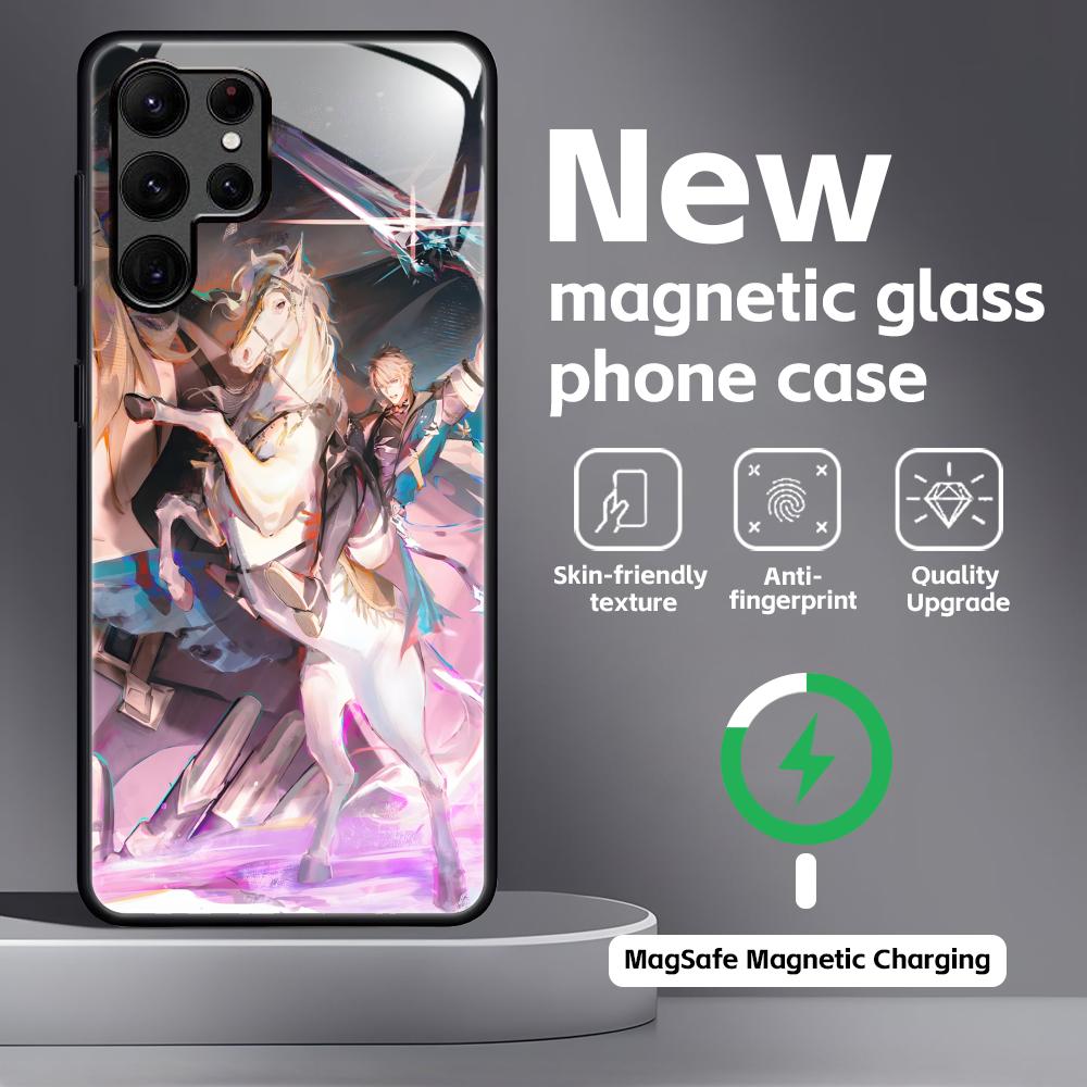 Genshin impact Varka Handyhülle Für Samsung S26 S25 S24 S23 S22 S21 Plus Ultra Note20 Glas Magnetische Hülle