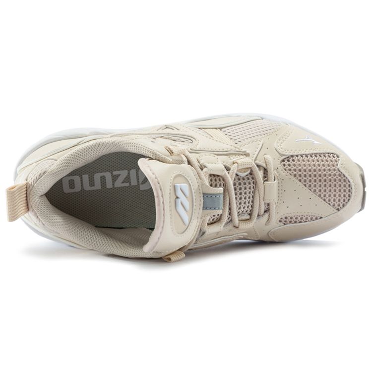 Mizuno Rider 1 Comfortable Thick Sole Shock Absorption Non-Slip Wear-Resistant Breathable Low-Top Running Shoes Unisex Running Shoes Beige D1GA192749