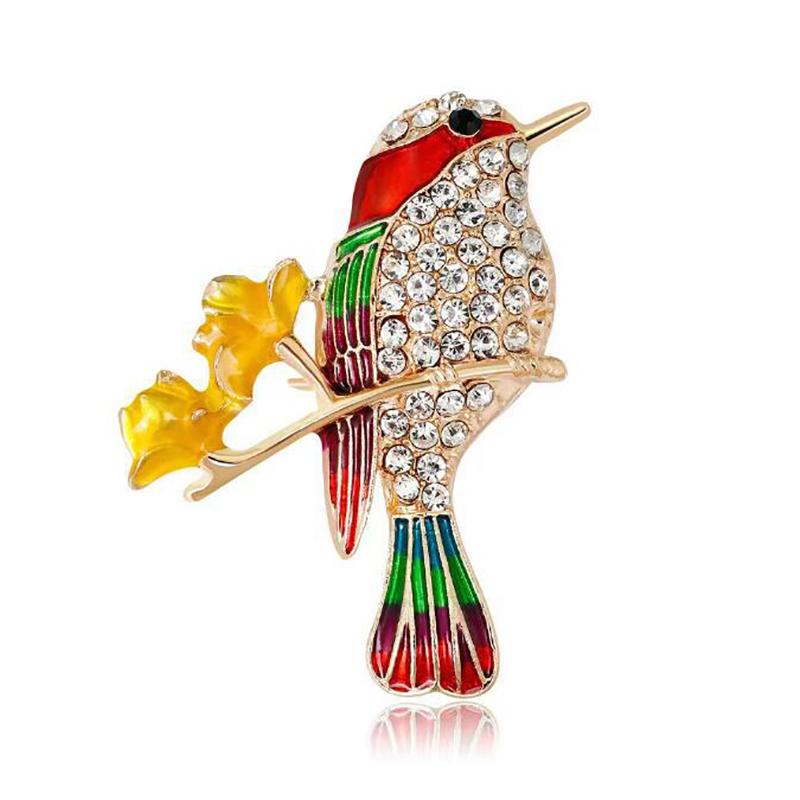 Temperament Colorful Birds Enamel Brooches Creative Cute Corsage For Women Girls Delicate Clothing Accessories Gifts