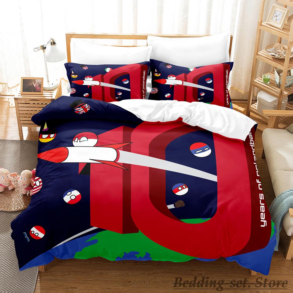 New Countryball Polandballs Bedding Set Single Twin Full Queen King Size Bed Set Aldult Kid Bedroom Duvetcover Sets Anime
