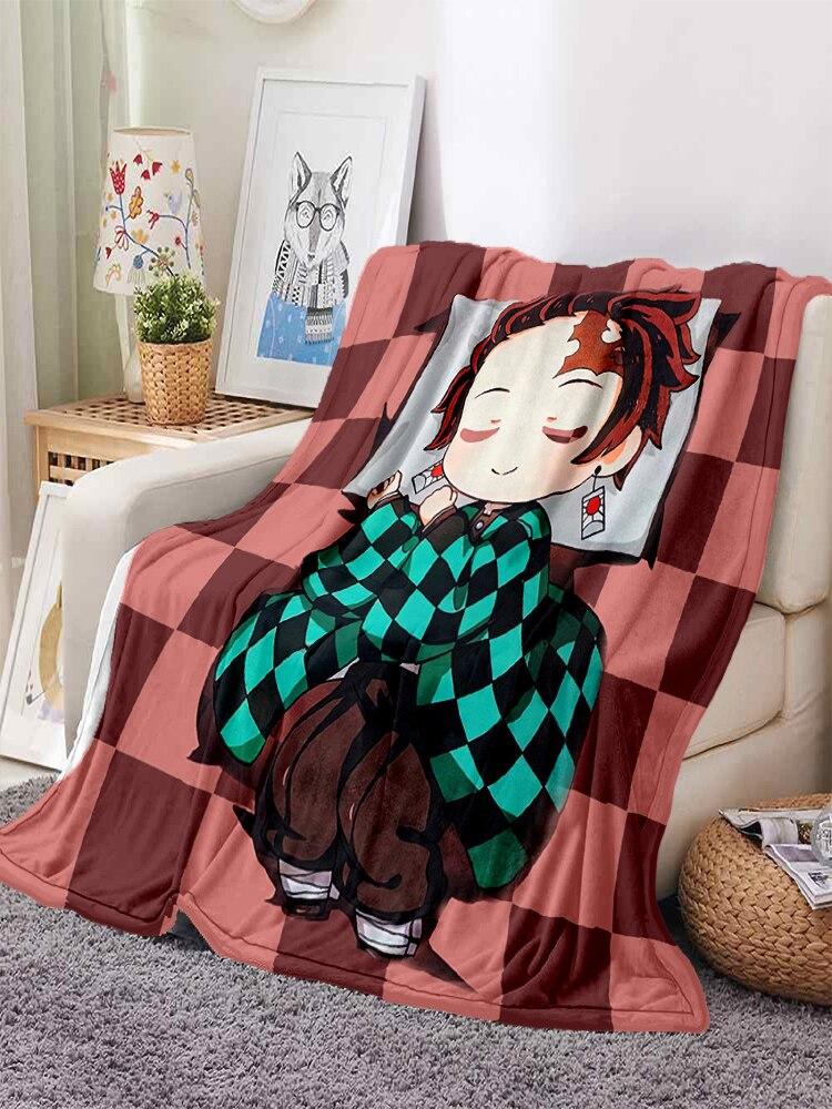 Demon Slayer-serien Tecknad filt Flanellfilt Supermjuk fleece filtar för sovrum Soffa soffa present till pojke flicka