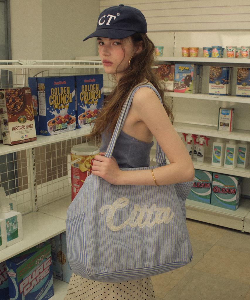 Citta Stripe Eco Bag_Cta953(Blue)