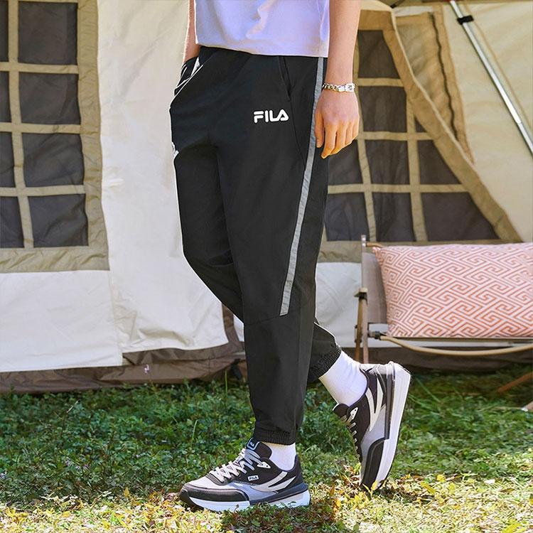 Fila Knitted Sweatpants Men's Jet Black Thin Cuffed Pants F11M229607FBK