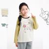 Girls' Autumn Butterfly Print Long Sleeve T-shirt