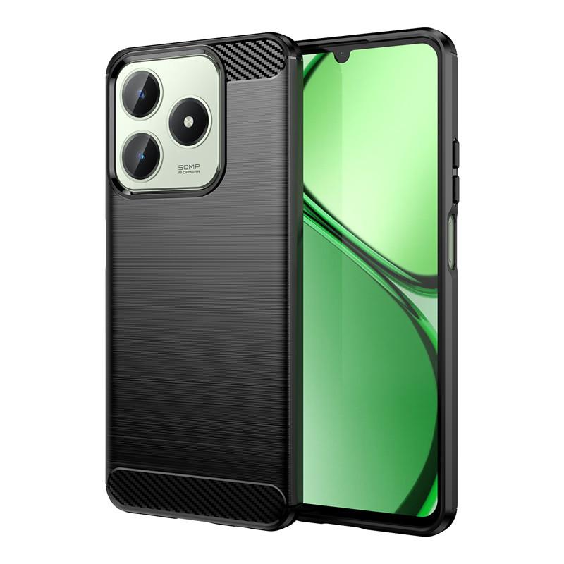 Para Realme C61 Case Para Realme C61 Capa 6.78 Fibra De Carbono À Prova De Choque Silicone Protetor Bumper Para Realme C61 Coque Fundas