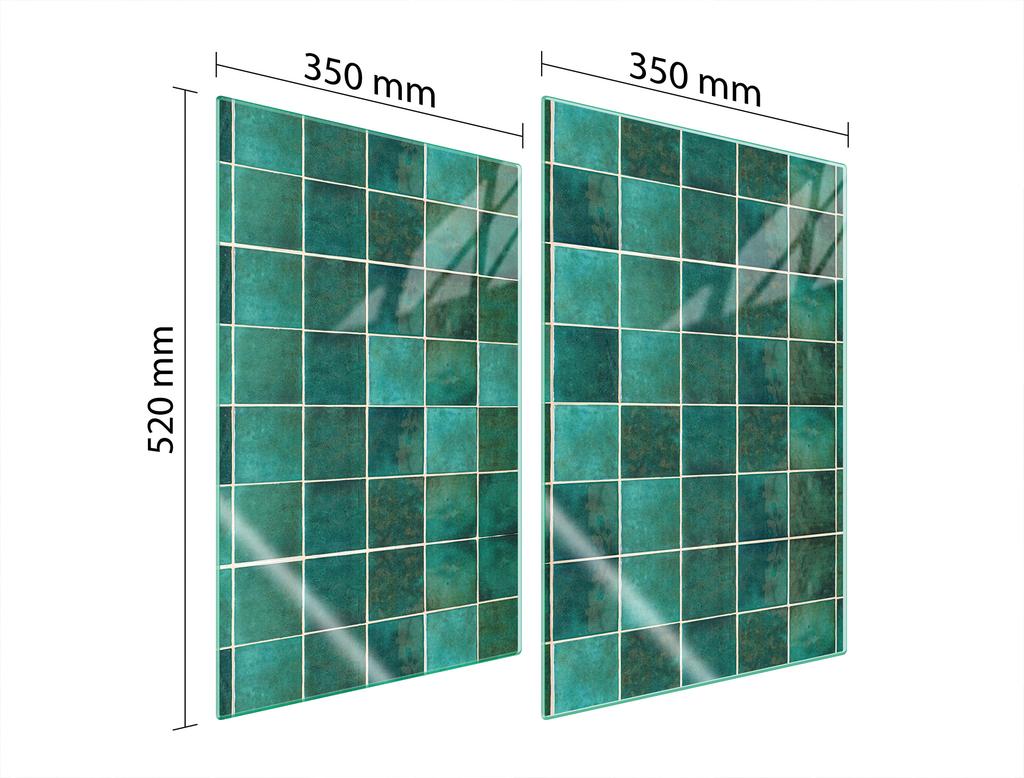 PLAQUE DE PROTECTION EN VERRE POUR CUISINE 2x35x52 VERTE