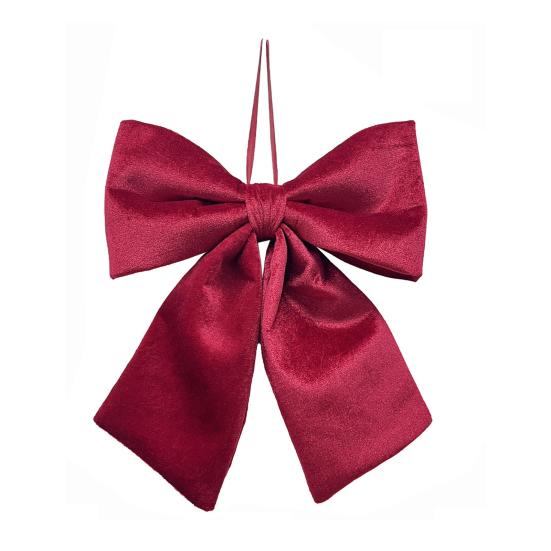 Schleifenanhänger Roter Samt Weihnachtsdekoration Hängeornament Feiertagspartys Heim Büro Festliches Geschenk Party-Accessoire