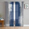 Blue Gray Abstract Art Texture Voile Sheer Curtains Living Room Window Chiffon Tulle Curtain Kitchen Bedroom Drapes Home Decor