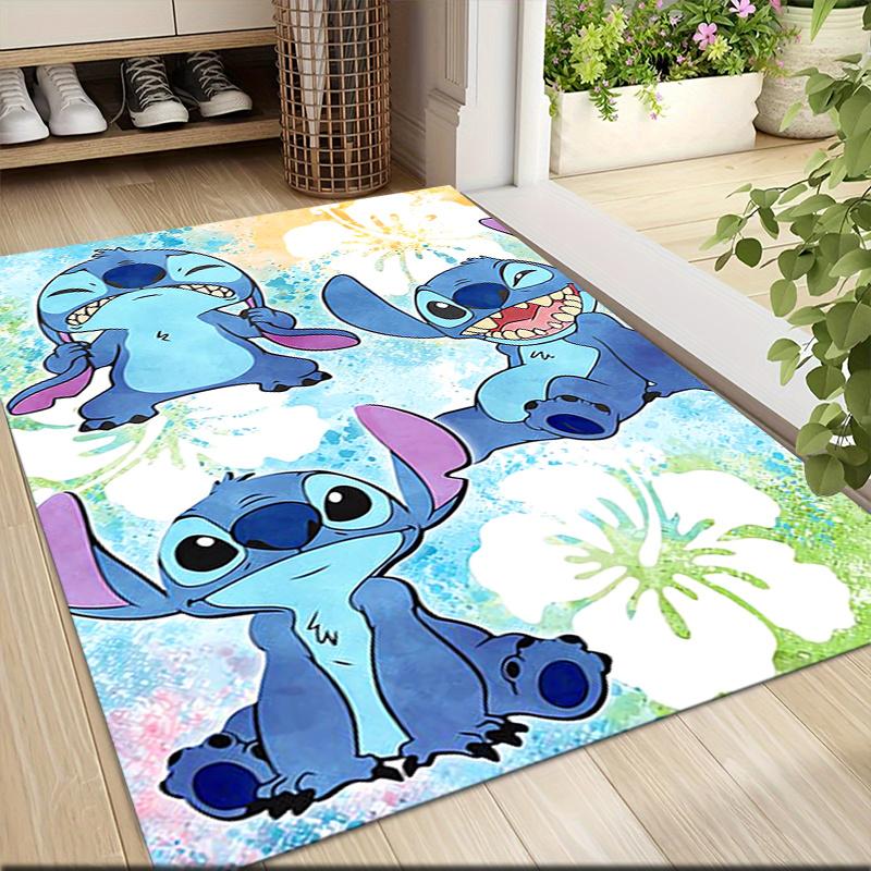 1pc Stitch Cartoon Carpet, 100% Polyester, Non-slip, Machine Washable, Waterproof, Outdoor Yard and Garden Decor, Home and Bedroom Decorative