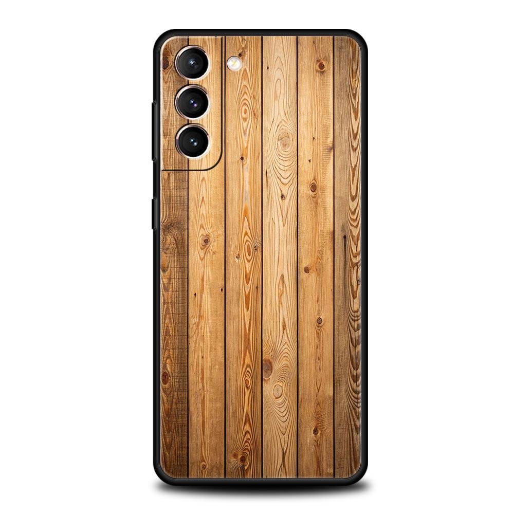 Luxus Vintage Holzmaserung Muster Handyhülle für Samsung Galaxy S26 S25 S24 S23 S22 S20 S21 FE Ultra S25 Edge Plus 5G Weiches TPU