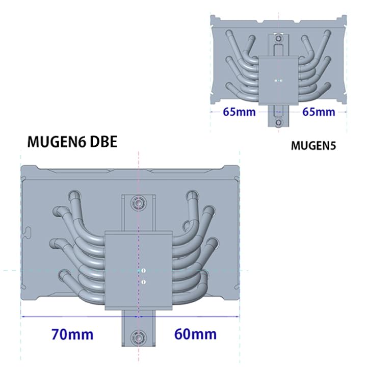 SCYTHE Size Side Flow CPU Cooler MUGEN6 BLACK EDITION Dual Fan 6mm Diameter Heat Pipe X6 SCMG-6000DBE