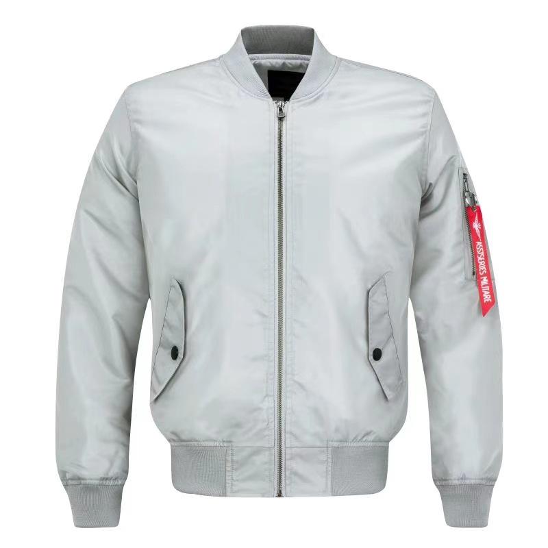 Spring and Autumn Thin Solid Color Fat Large Size Men's Sports Casual Stand-Up Jacket