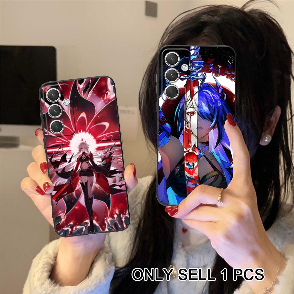 HSR Acheron Matte TPU Mobile Phone Case for Samsung Galaxy S26 S25 S24 S23 S22 S21 S20 Note20 Plus FE Ultra Colorful Cover