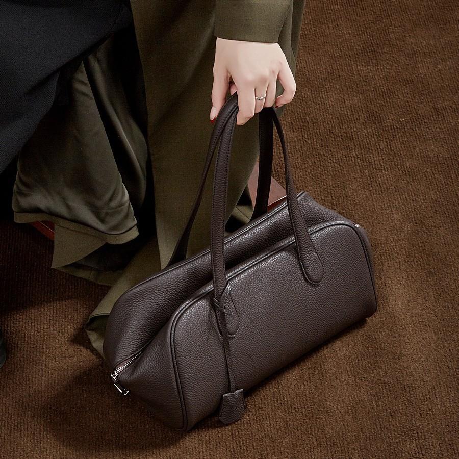 Erste Schicht Rindsleder Tote Bag Hobo Achseltasche Einfache Modische Beuteltasche Umhängetasche Messenger Tasche Damen Winter