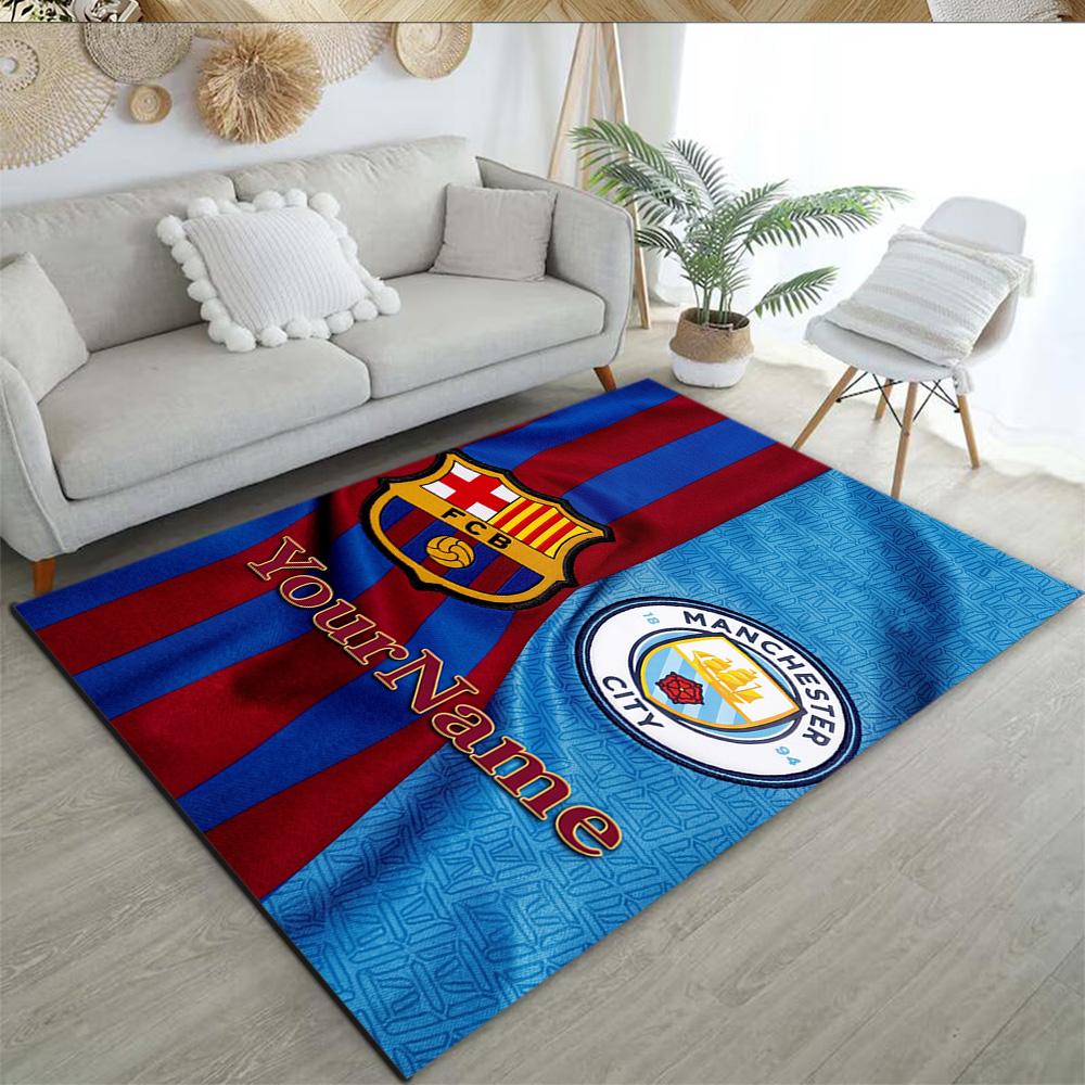 Manchester City Customizable Name Carpet Design for Kitchen Foyer Decorate room Playrooms Anti-slip Rug Decorate Offices