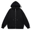 Hooded Cardigan Solid Color Hoodie Men's Jacket Couple Style Jacket Simple Outdoor Hooded Casual
