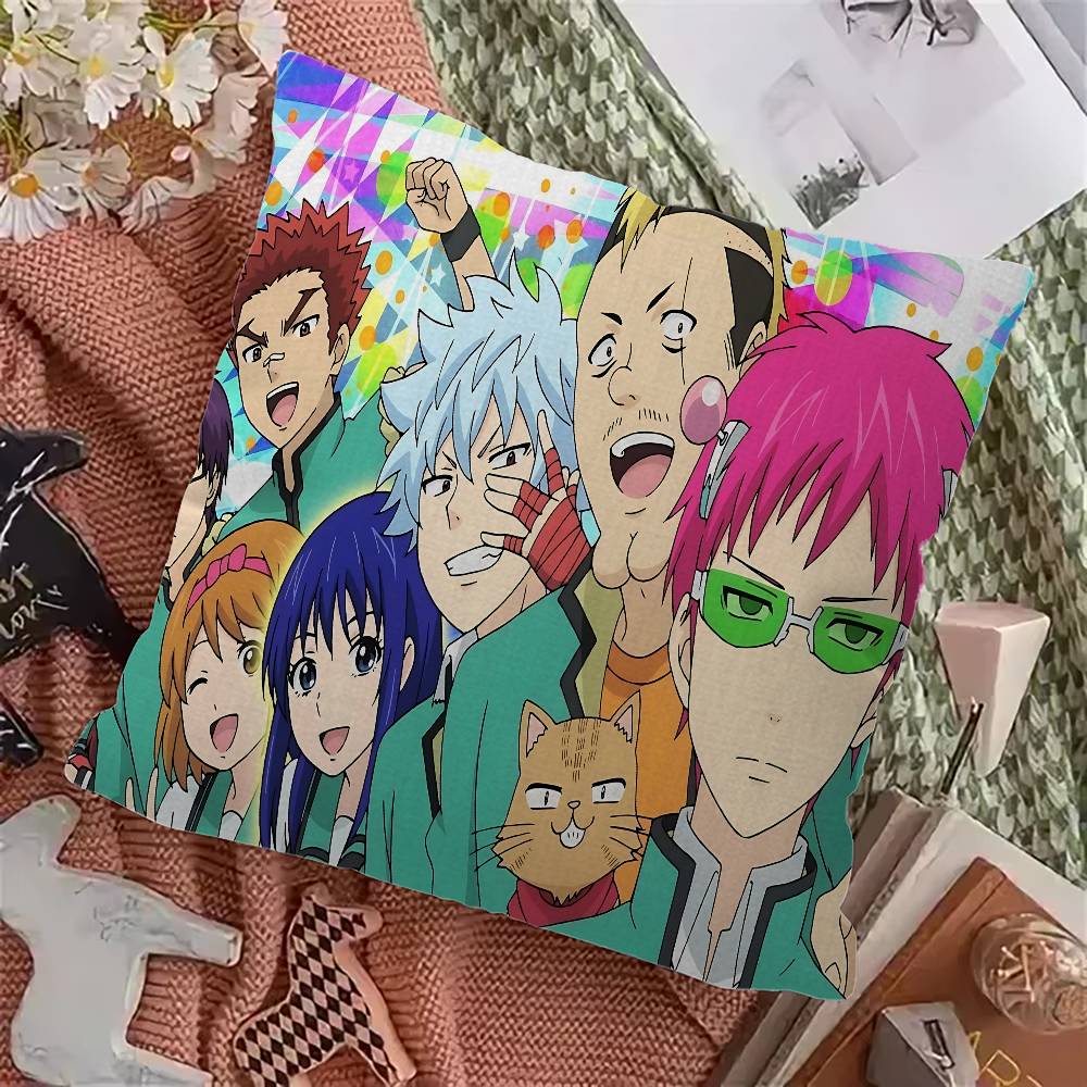 The Disastrous Life Of Saiki K Saiki Kusuo Cushion Polyester Sofa Cushions Decorative Throw Pillows Home Decoration Pillowcover