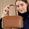 Vintage Boston Women's Bag Large Capacity Handbag Cowhide Bag Single Shoulder Crossbody Vegetable Tanned Cowhide Genuine Leather Texture Handbag