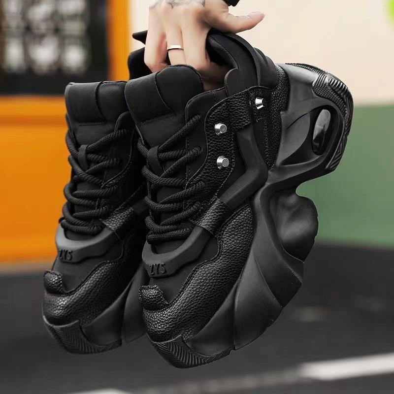 New Luxury Sneakers Men's Harajuku Chunky Sneakers Autumn Black Running Footwear Male High Fashion Zapatos Hombre Plus Size