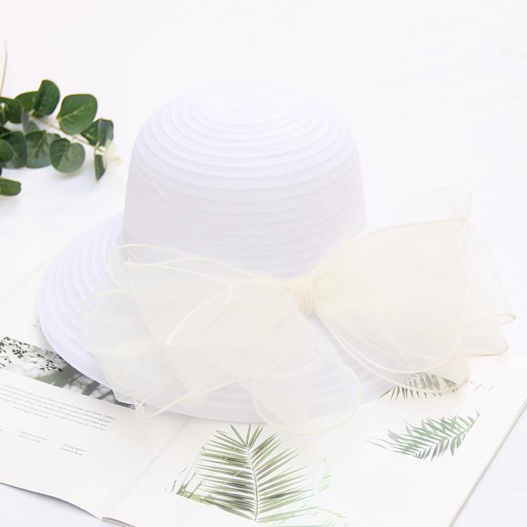 Sun Protection Wide Brim Hat With Butterfly Bow For Summer Outdoor Travel Womens Fashion