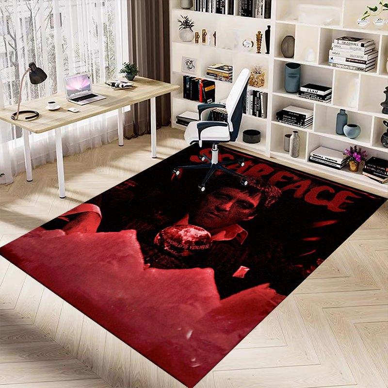 1 stuks Scarface Kantoor Tapijt Stoelmatten Zacht, Comfortabel, Alle Seizoenen, Perfect voor Huis, Slaapkamer, of Kantoor Decoratie, Perfect Cadeau voor
