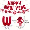 Frohes Neues Jahr Banner, Festliche chinesische Wörter Neujahr/Frühlingsfest/Party/Büro/Schule/Einkaufszentrum/Heimdeko Flaggenbanner