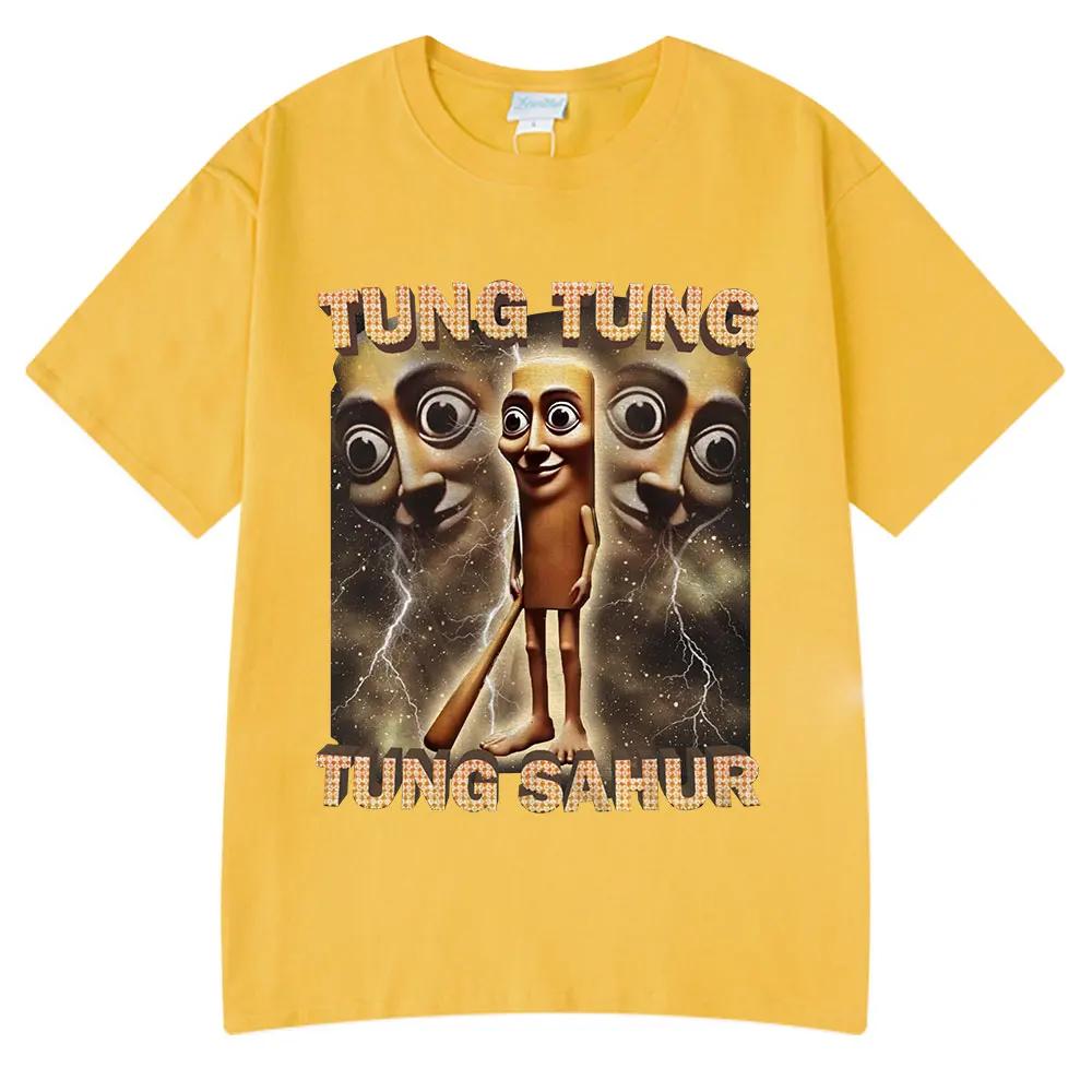 Tung Tung Tung Sahur Funny Baseball Bat Meme T-shirt Men Clothing Fashion Humor Style T Shirts Unisex Summer O-Neck Tops T Shirt