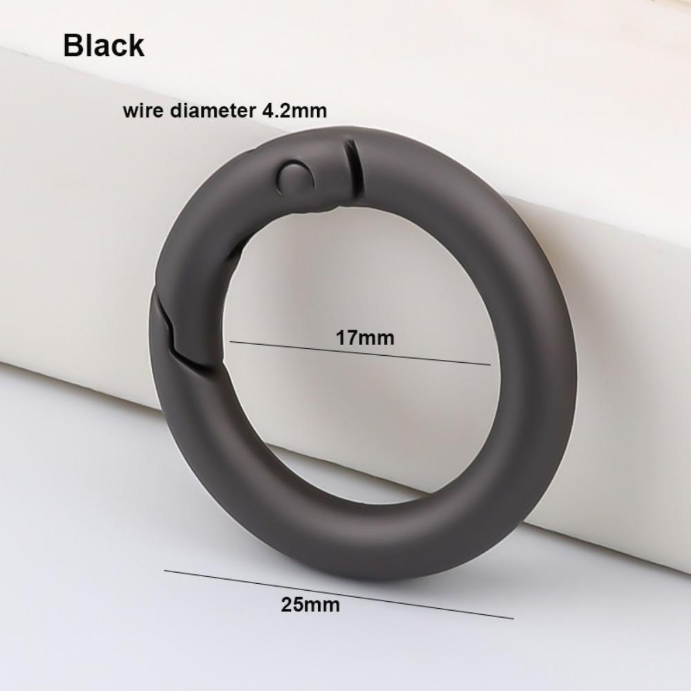 Schwarze O-Ring-Schnallen Clips Zinklegierung Runde Druckauslöser Schnapphaken Neue Geldbörsen Handtaschen Karabiner