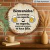 2D Flat, 1pc Welcome to Drink, Beer Brings You Joy with a Vintage Metal Aluminum Sign, Decorative Plaque And Sign (7.87X7.87 Inches), Humorous Gift