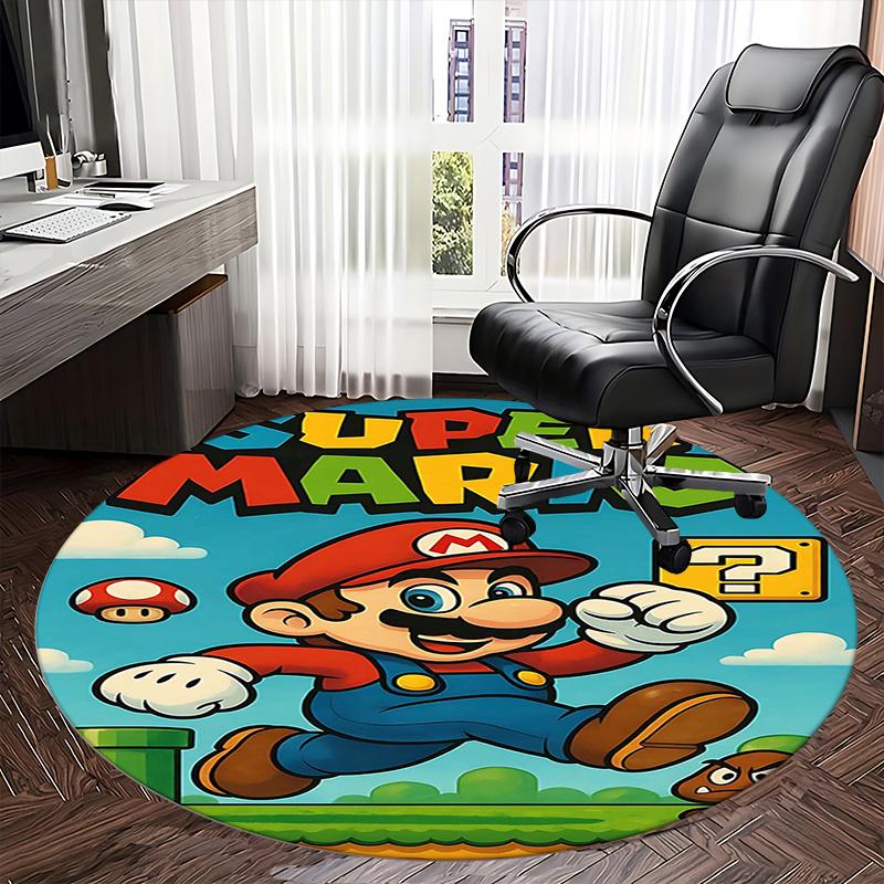 Super Mario, Chair Mat Round Rug Office Carpet, Non Slip, Suitable for Living Rooms, Bedrooms Decor 1205661a