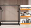 Wardrobe For Clothes Hanger Stand Standing Rack Dressing Room Double Shelves Shelf Large [D-Sz1]