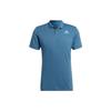 adidas Gameset Logo Print Solid Tennis Polo Shirt Men Tops Blue HB9137