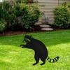 Metal Raccoon Garden Stake Lawn Decoration Outdoor for Background Decor