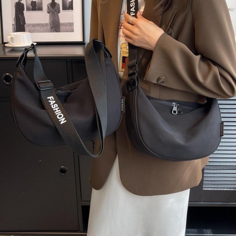 Damen Slouchy Halbmondtasche Nische Minimalistisch Umhängetasche Knödeltasche Sportlich Lässig Großes Fassungsvermögen Einzelne Schultertasche