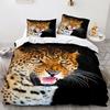 Leopard Duvet Cover King Queen Size Brown Cheetah Bedding Set For Kids Teens Adults Wild Animal 2/3pcs Polyester Comforter Cover