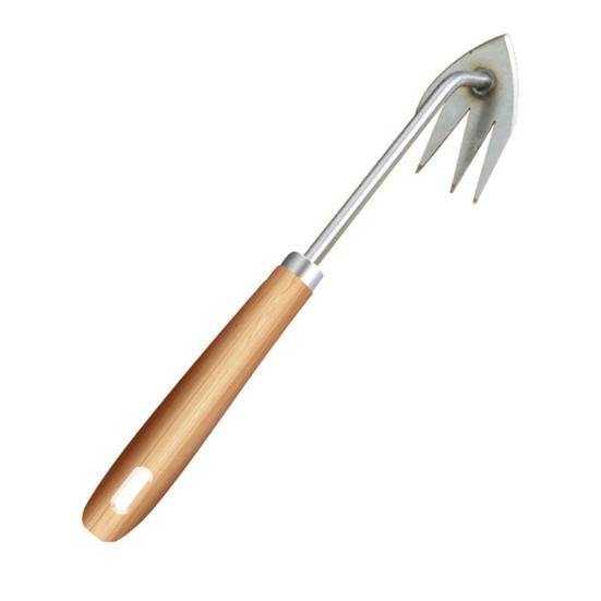 Heavy Duty Weed Puller Stainless Steel Garden Weeding Tool with 3 or 4 Teeth Uprooting Manual Weeder with Long Handle for Vegetable Garden Yard