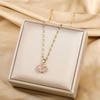 Neue Nette Romantische Rosa Sakura Anhänger Edelstahl Halsketten Für Frauen Koreanische Mode Weibliche Sexy Schlüsselbein Kette Schmuck Geschenk