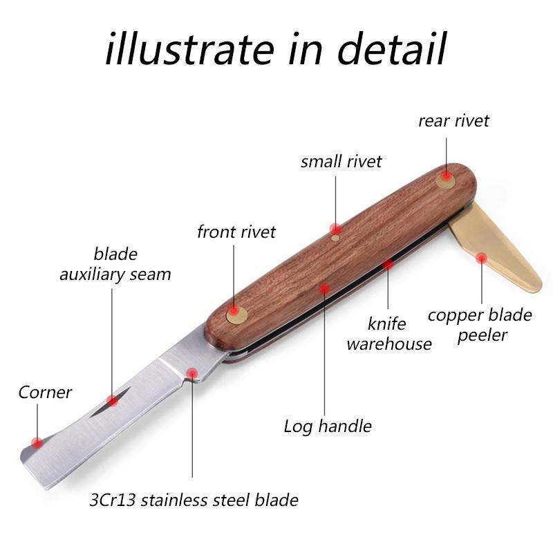 1PC Garden Tools Foldable Grafting Pruning Knife Professional Garden Grafting Cutter Tree Pruning Stainless Steel Wooden Handle Knife Tool