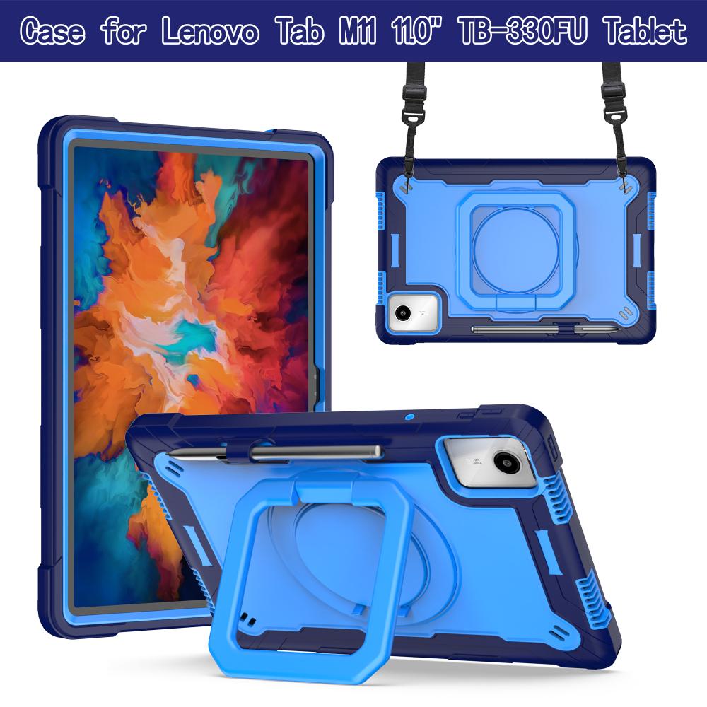 360° Rotatable Kickstand Tablet Case For Lenovo Tab M11 Xiaoxin Pad 2024 11 Inch TB-331FC Stand Cover With Pen Holder