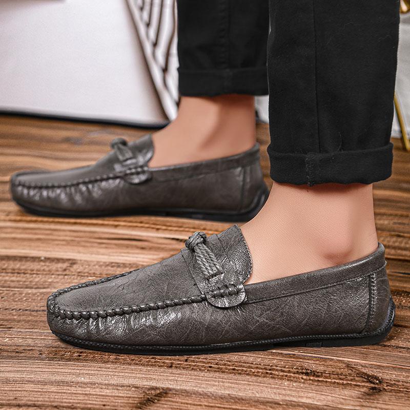Fashion Men Loafers Shoes Man 2025 Fashion Comfy Slip-on Drive Moccasins Footwear Male Brand Leather Boat Shoes Men Casual Shoes