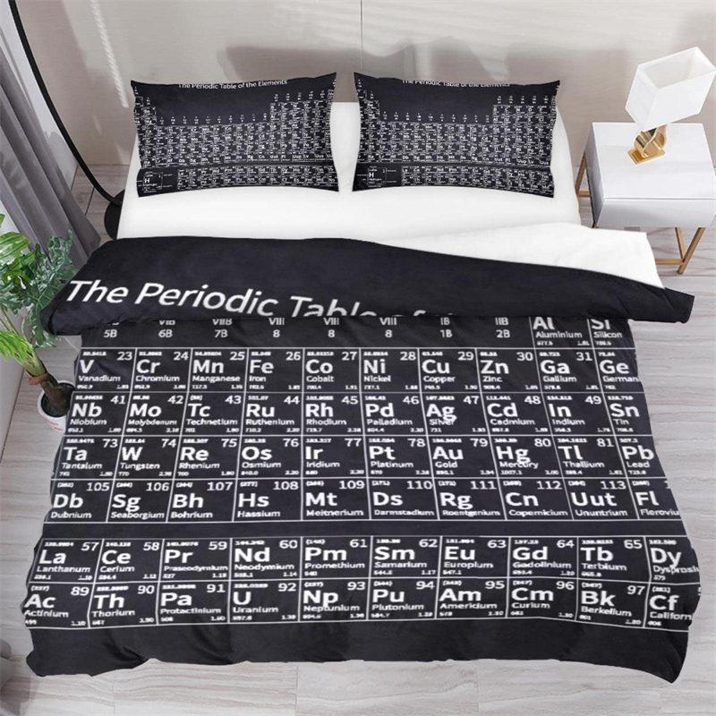 Periodic Table of Elements Soft Duvet Cover Science Beding Set Microfiber Chemistry Lovers Learning Image For Children Kids Tens Adult People Decor