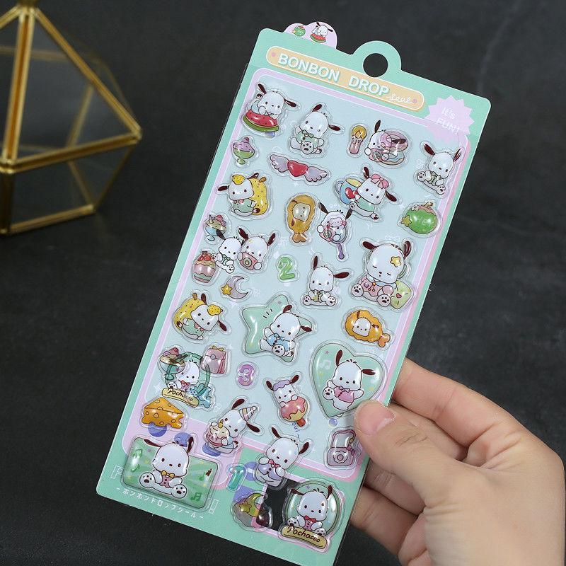 Sanrio Kuromi & My Melody 3D Embossed Stickers - Cute Cartoon Journal Decorations for Girls
