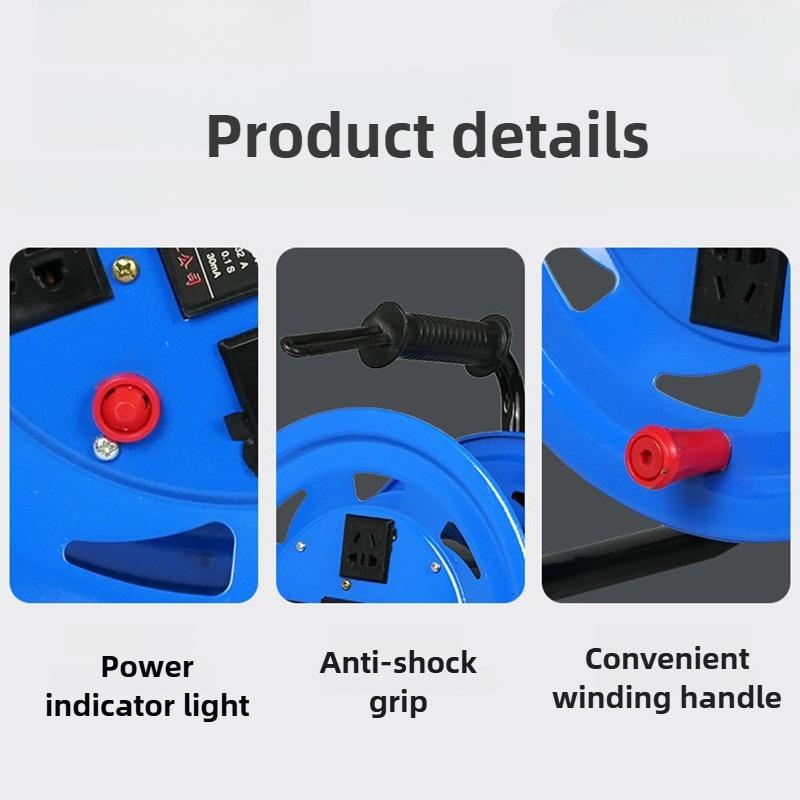 Cable Tidy Reel Socket 55M Mobile Wire Organizer Portable Cables Wire Roller Extension Collector Outdoor Tools with Bracket