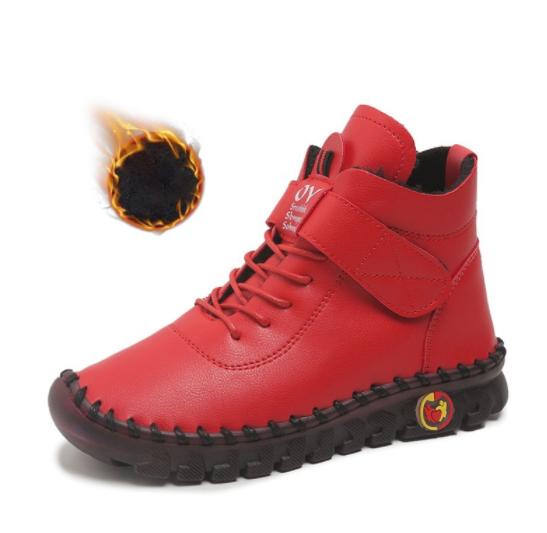Fur Women Boots Winter Ankle Boots Hand Sewing Thread Mom Cotton Shoes for Women  New Waterproof Short Snow Boot Botas Mujer